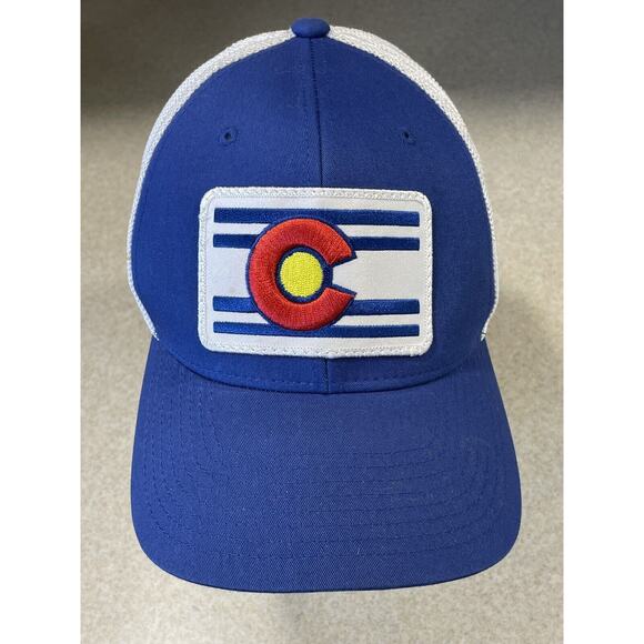 Colorado Limited FLEXFIT Blue/White Mesh Trucker Hat Embroidered Logo One Size - Picture 2 of 11